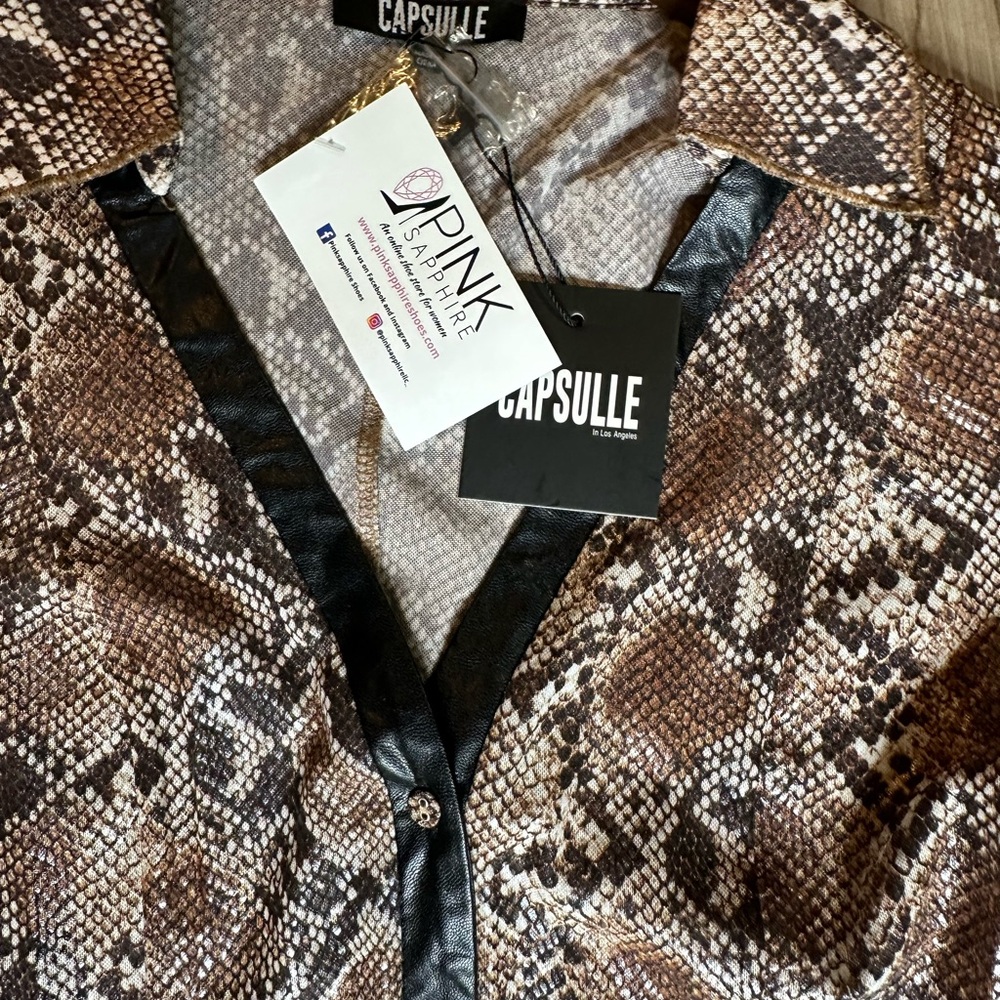 Sexy Snakeskin print vintage Dress- Brown and Black